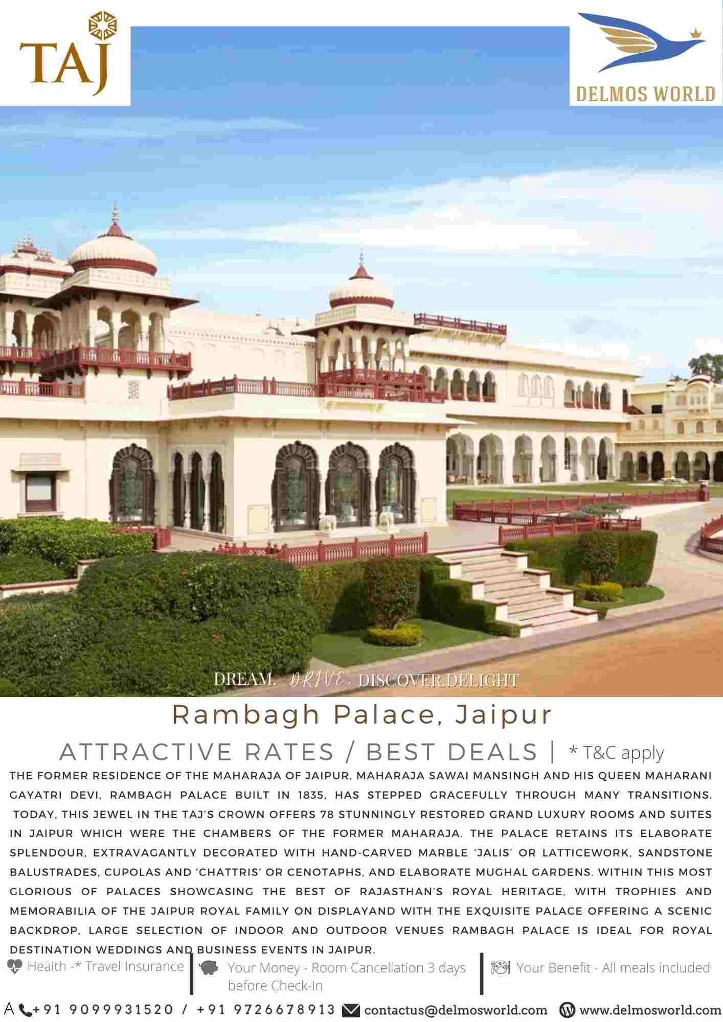 Rambagh Palace, Jaipur - Delmos World